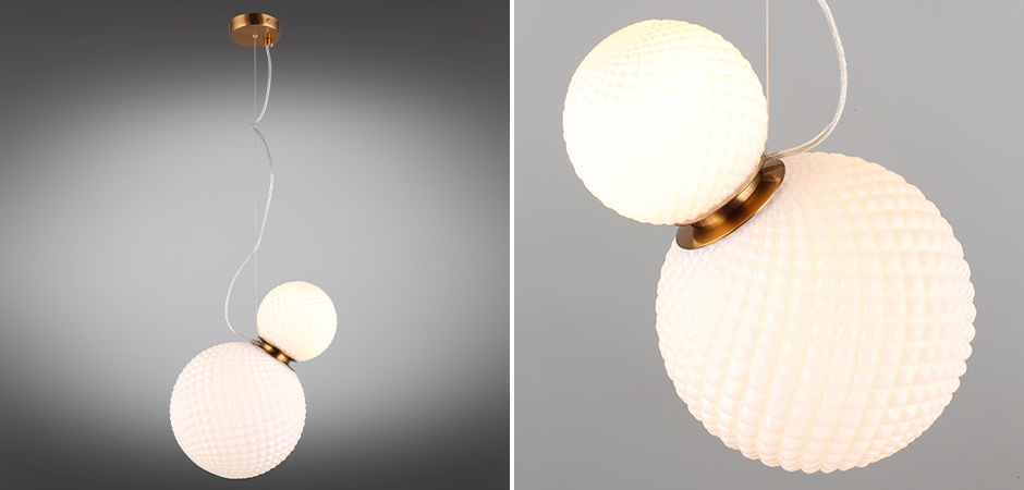 Подвесной светильник Perforated Bubbles с белым плафоном Подвесной светильник Perforated Bubbles с белым плафоном - Loft-Concept во Владивостоке
