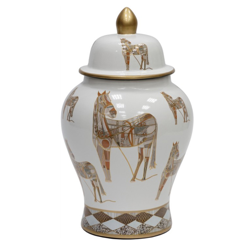 Ваза Horses Vase Белый Бежевый Коричневый Ваза Horses Vase Белый Бежевый Коричневый во Владивостоке | Loft Concept