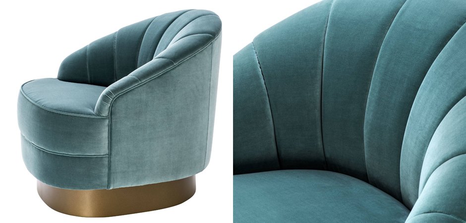 Кресло Eichholtz Chair Hadley Turquoise - фото №1