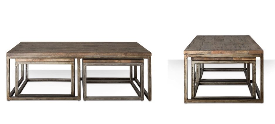 Журнальный стол Industrial Metal Rust Triple Table Журнальный стол Industrial Metal Rust Triple Table - Loft-Concept во Владивостоке