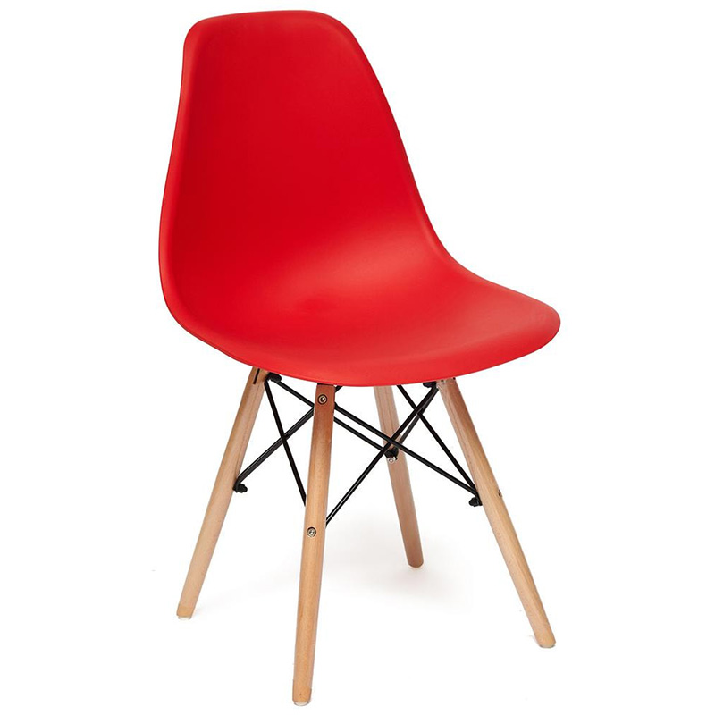Стул DSW red Красный Древесина Стул DSW red Красный Древесина во Владивостоке | Loft Concept