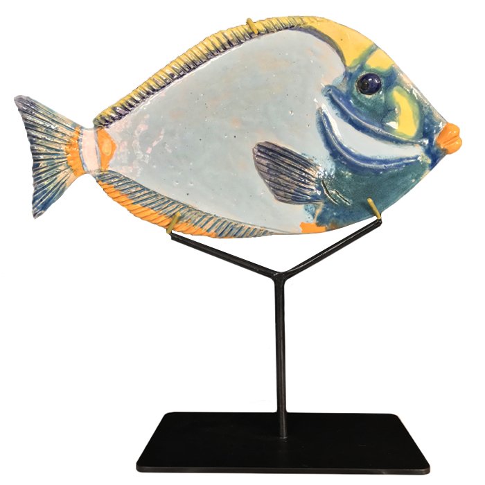 Статуэтка на подставке Tropical Fish Серый Черный Оранжевый Статуэтка на подставке Tropical Fish Серый Черный Оранжевый во Владивостоке | Loft Concept