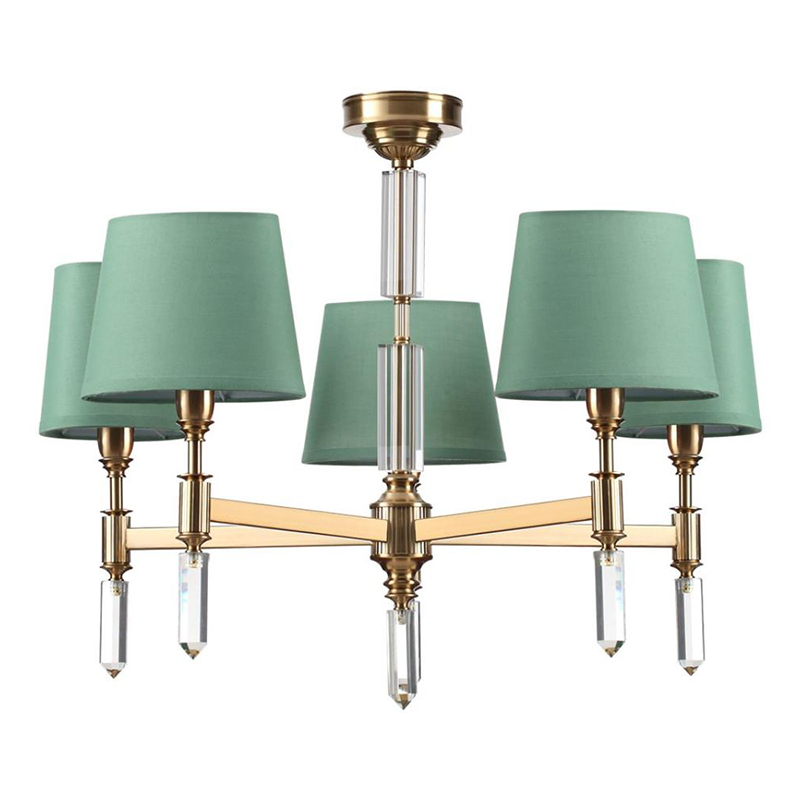 Люстра Ramona Green Chandelier Бронза Зеленый Люстра Ramona Green Chandelier Бронза Зеленый во Владивостоке | Loft Concept