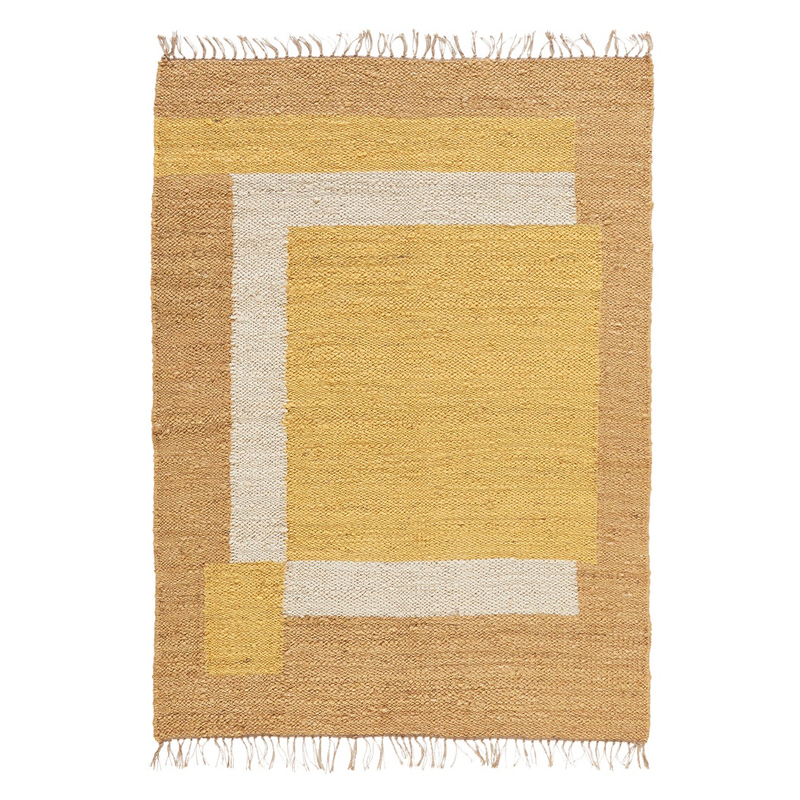 Ковер с бахромой Carpet Yellow 100% джут Бежевый Желтый Коричневый Ковер с бахромой Carpet Yellow 100% джут Бежевый Желтый Коричневый во Владивостоке | Loft Concept