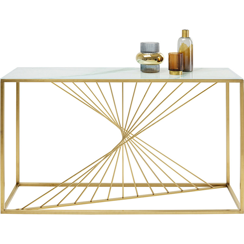 Консоль Golden Whirl Золотой Белый во Владивостоке | Loft Concept 