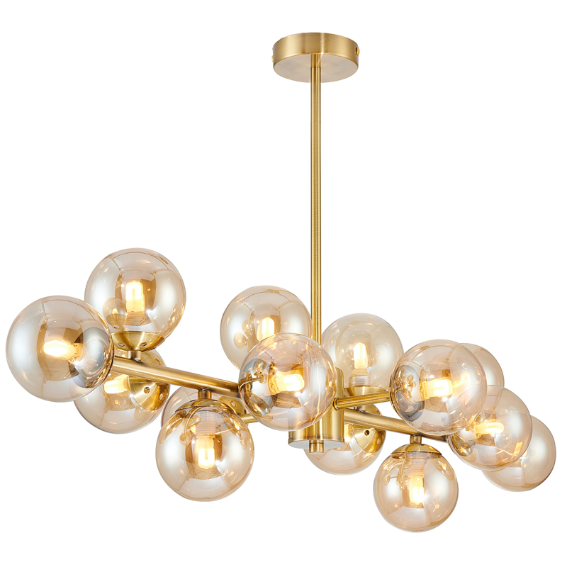 Люстра Berries Chandelier amber 14 Латунь Янтарь (Amber) Люстра Berries Chandelier amber 14 Латунь Янтарь (Amber) во Владивостоке | Loft Concept