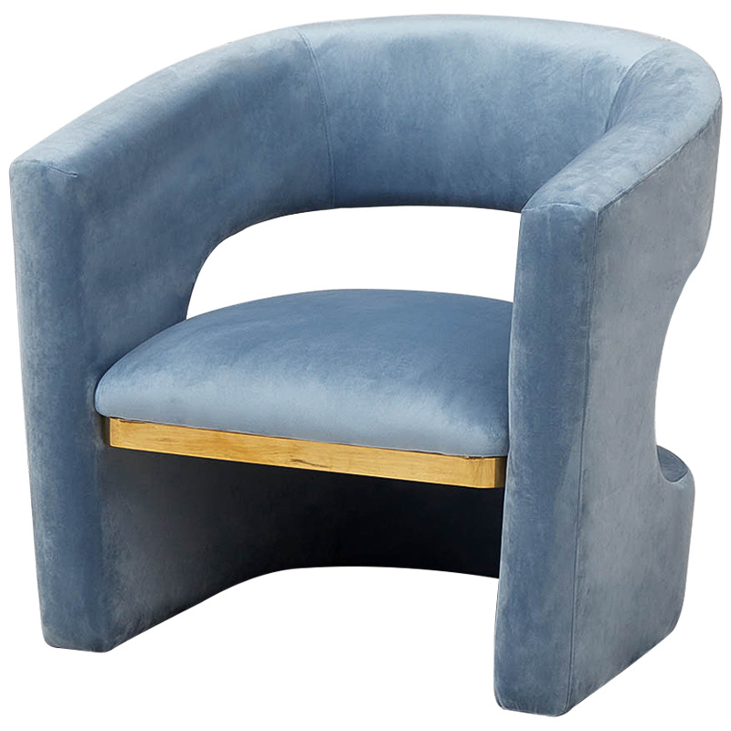 Кресло голубое Walsh Blue Armchair Голубой Глянцевое золото Кресло голубое Walsh Blue Armchair Голубой Глянцевое золото во Владивостоке | Loft Concept