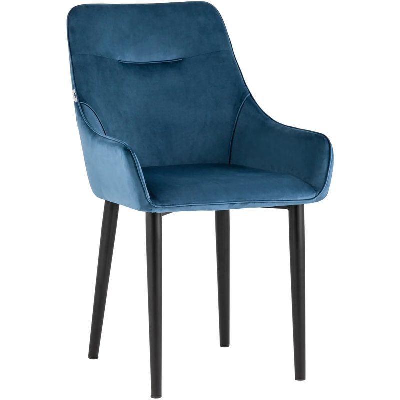 Стул Joan Chair Синий Велюр Синий Черный Стул Joan Chair Синий Велюр Синий Черный во Владивостоке | Loft Concept