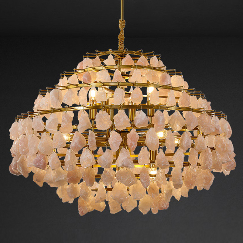 Hardis Pink stone Chandelier 82 Латунь Дымчатая Роза Hardis Pink stone Chandelier 82 Латунь Дымчатая Роза во Владивостоке | Loft Concept