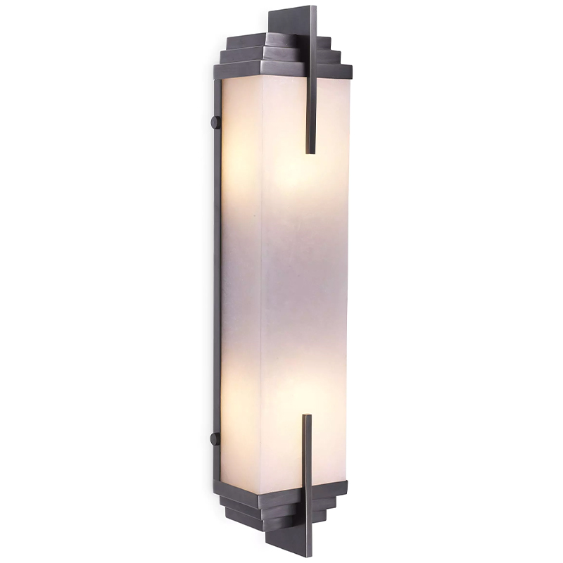 Бра Eichholtz Wall Lamp Harman Bronze Темная бронза Белое матовое стекло во Владивостоке | Loft Concept 