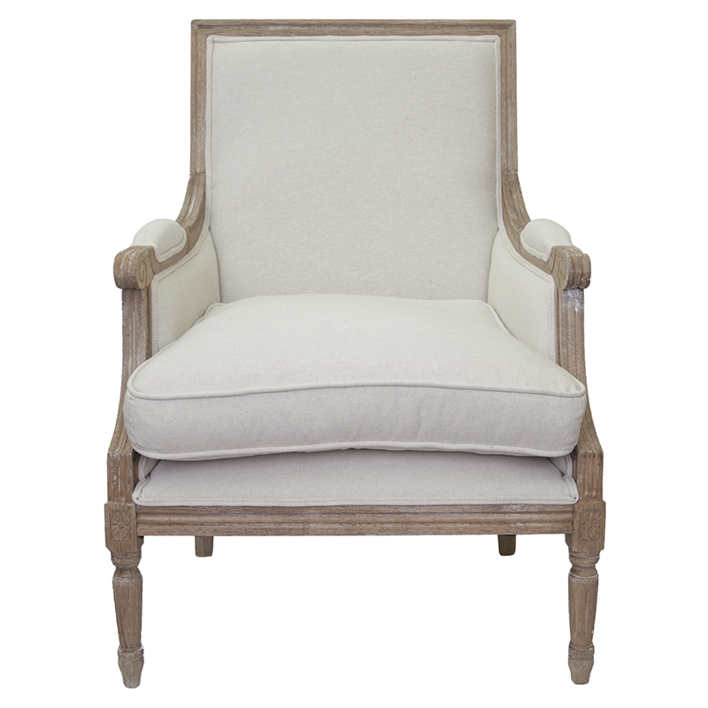 Кресло William Classical Armchair beige flax Бежевый Коричневый Кресло William Classical Armchair beige flax Бежевый Коричневый во Владивостоке | Loft Concept