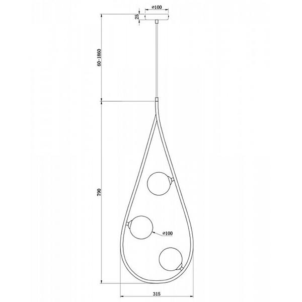 Люстра Marcan 3 Ball Chandelier Black Люстра Marcan 3 Ball Chandelier Black во Владивостоке