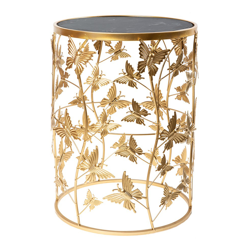 Приставной стол Gold Butterfly чёрный мрамор Золотой Черный Мрамор Nero Приставной стол Gold Butterfly чёрный мрамор Золотой Черный Мрамор Nero во Владивостоке | Loft Concept