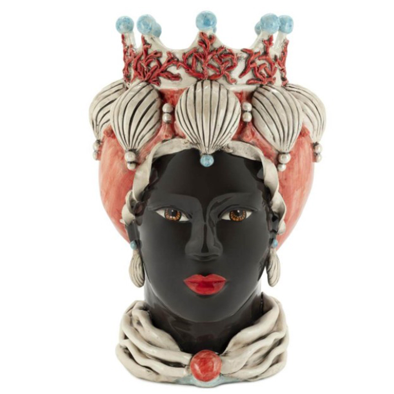 Ваза VASE MORO LADY CORAL Черный Мульти Ваза VASE MORO LADY CORAL Черный Мульти во Владивостоке | Loft Concept