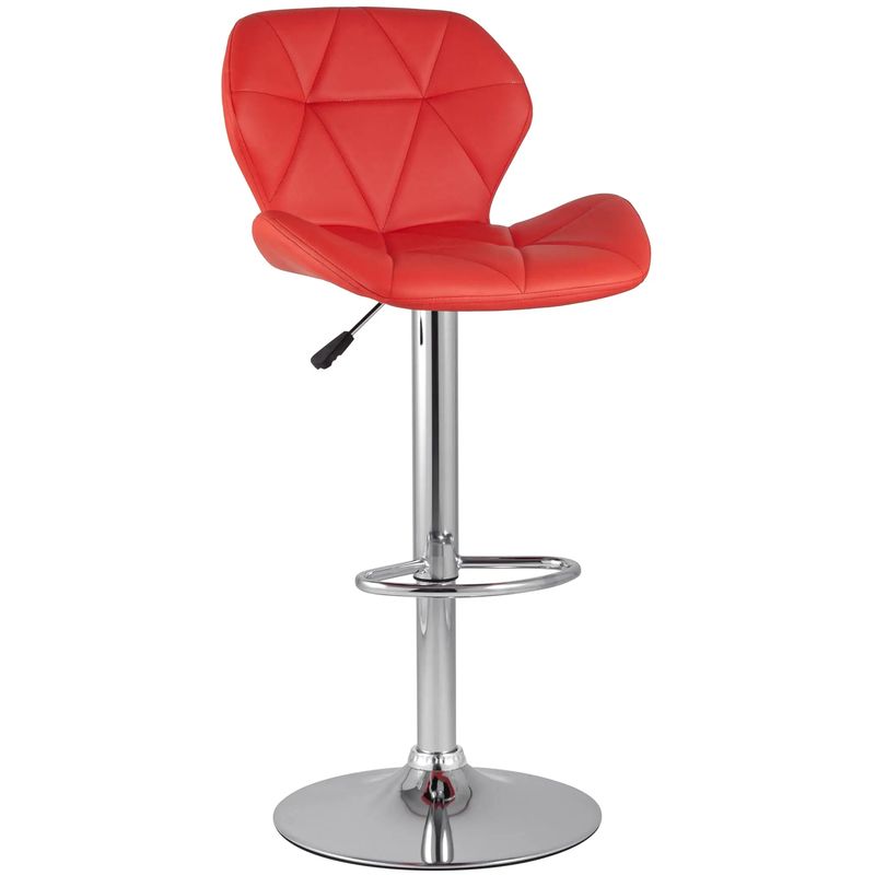 Барный Стул Jeroen Chair Красная Экокожа Красный Серебряный Барный Стул Jeroen Chair Красная Экокожа Красный Серебряный во Владивостоке | Loft Concept