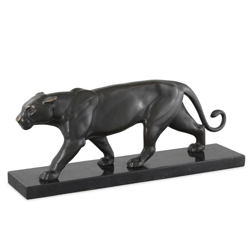 Статуэтка Eichholtz Panther on Marble Base Темная бронза Черный Статуэтка Eichholtz Panther on Marble Base Темная бронза Черный во Владивостоке | Loft Concept