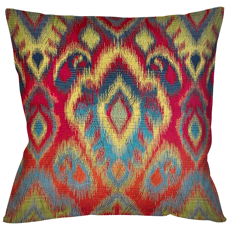 Декоративная подушка Ikat Pattern с разноцветным узором Мульти Декоративная подушка Ikat Pattern с разноцветным узором Мульти во Владивостоке | Loft Concept