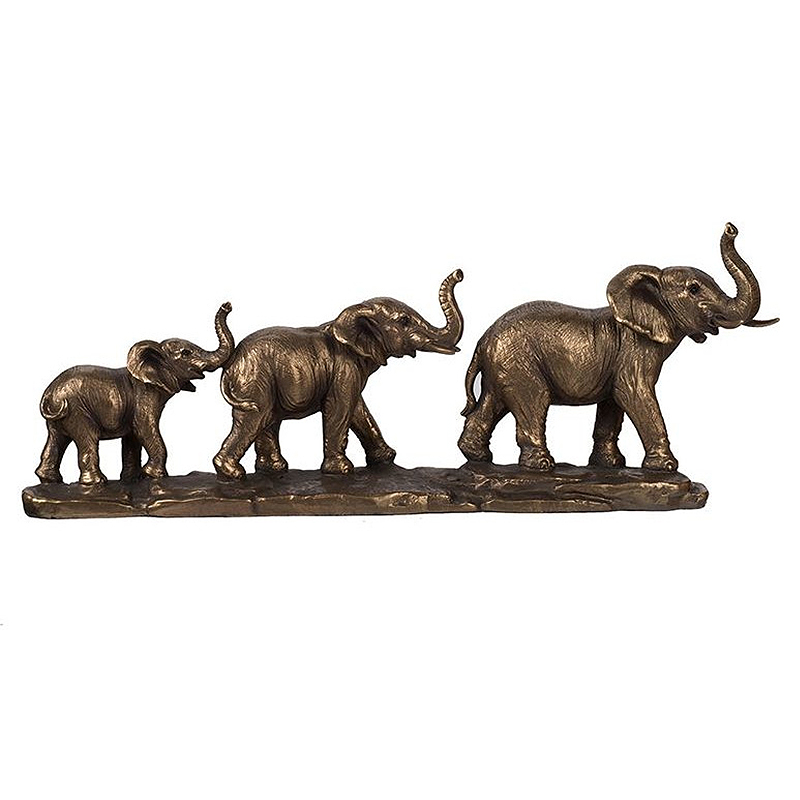 Композиция в виде семьи слонов Elephants Figurine Бронза Композиция в виде семьи слонов Elephants Figurine Бронза во Владивостоке | Loft Concept