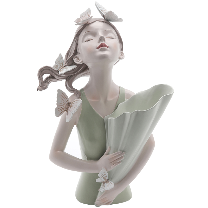 Статуэтка Butterfly Girl Vase Бежевый Белый Прозрачный зеленый Статуэтка Butterfly Girl Vase Бежевый Белый Прозрачный зеленый во Владивостоке | Loft Concept