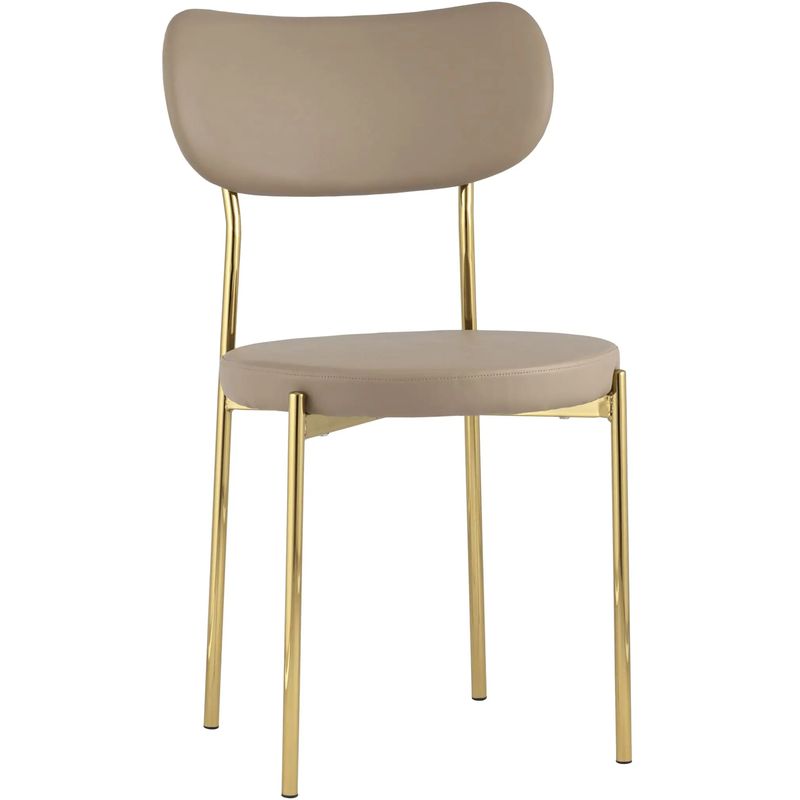 Стул Alfie Chair Золотые ножки Бежевая Экокожа Бежевый Золотой Стул Alfie Chair Золотые ножки Бежевая Экокожа Бежевый Золотой во Владивостоке | Loft Concept