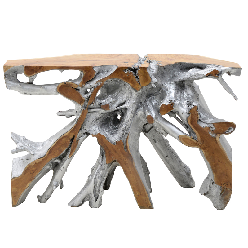 Консоль Luz Wood Console Серебряный Древесина Бежевый Консоль Luz Wood Console Серебряный Древесина Бежевый во Владивостоке | Loft Concept