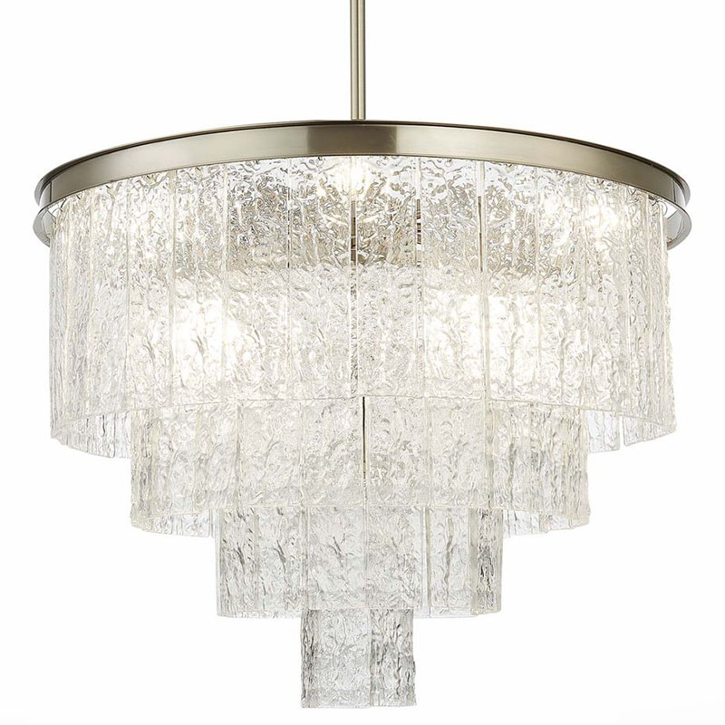 Люстра Renea Textured Glass Chandelier Nickel D60 Никель Прозрачное Стекло Люстра Renea Textured Glass Chandelier Nickel D60 Никель Прозрачное Стекло во Владивостоке | Loft Concept