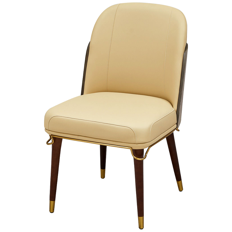 Стул бежевый Emilis Chair ножки из массива ясеня Бежевый Коричневый Латунь Стул бежевый Emilis Chair ножки из массива ясеня Бежевый Коричневый Латунь во Владивостоке | Loft Concept