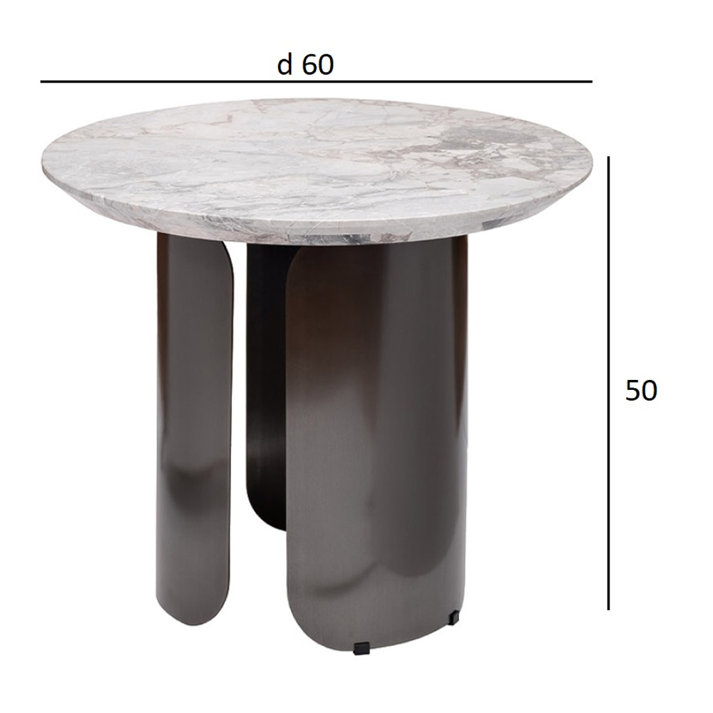 Столик журнальный круглый с мраморной столешницей Gray Marble Table Столик журнальный круглый с мраморной столешницей Gray Marble Table во Владивостоке