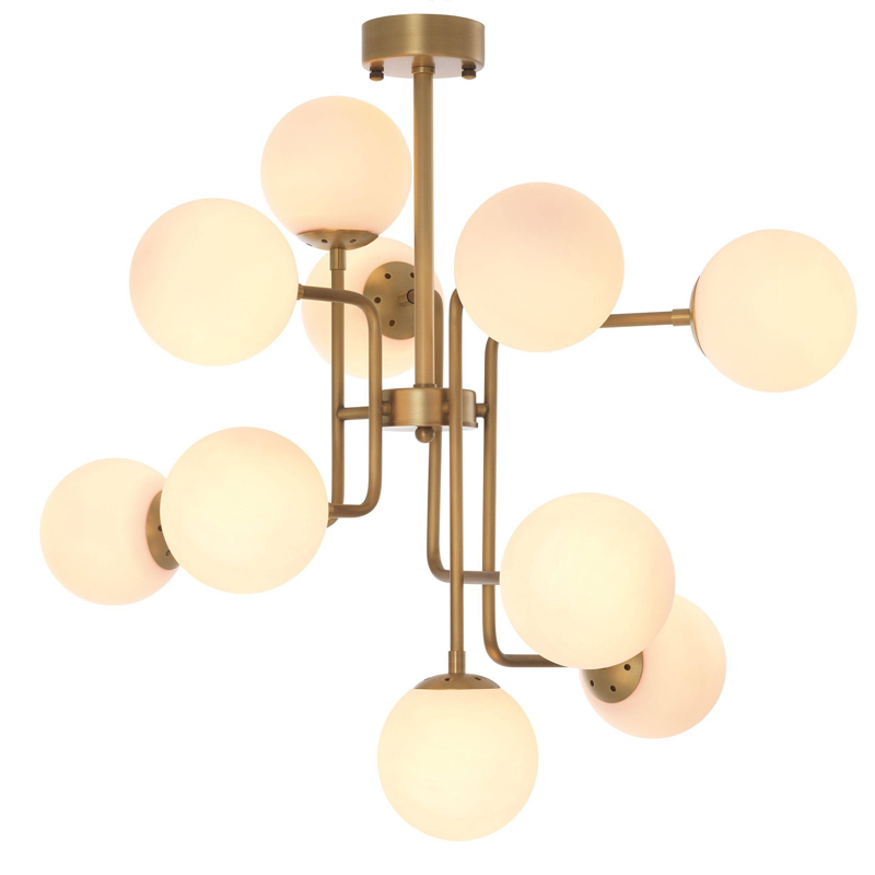 Люстра Eichholtz Chandelier Chase Латунь Античная полированная Белый Люстра Eichholtz Chandelier Chase Латунь Античная полированная Белый во Владивостоке | Loft Concept