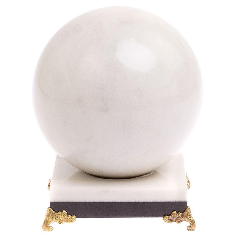 Шар декоративный на подставке из натурального камня Мрамор Белый Natural Stone Spheres 11 см Белый Коричневый Бронза Шар декоративный на подставке из натурального камня Мрамор Белый Natural Stone Spheres 11 см Белый Коричневый Бронза во Владивостоке | Loft Concept