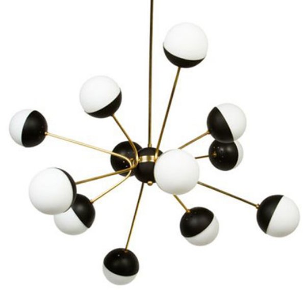 Люстра Rewire Custom Orb Chandelier Черный Латунь Прозрачный белый Люстра Rewire Custom Orb Chandelier Черный Латунь Прозрачный белый во Владивостоке | Loft Concept
