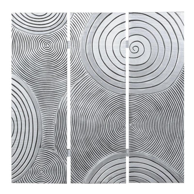 Панно Hypnotizing Spirals Серебряный Черный Панно Hypnotizing Spirals Серебряный Черный во Владивостоке | Loft Concept