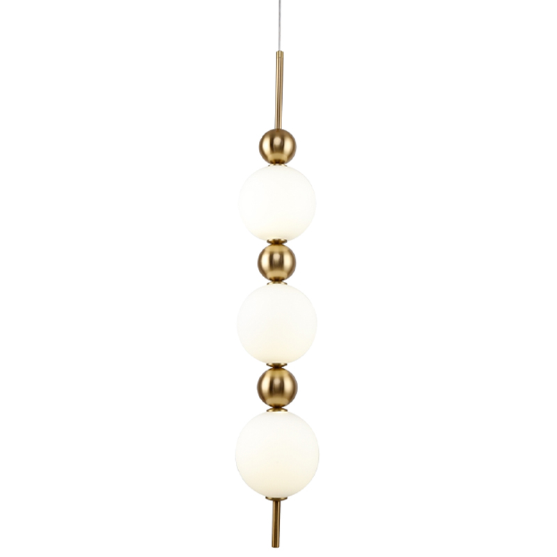 Подвесной светильник PEARLS SUSPENSION 3 Лампы Белый Латунь Подвесной светильник PEARLS SUSPENSION 3 Лампы Белый Латунь во Владивостоке | Loft Concept