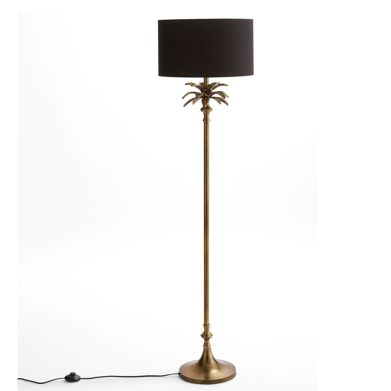 Торшер Palm Black Lampshade Латунь Черный Торшер Palm Black Lampshade Латунь Черный во Владивостоке | Loft Concept