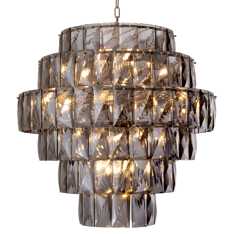 Люстра Eichholtz Chandelier Amazone L smoke Никель Стекло Смок Люстра Eichholtz Chandelier Amazone L smoke Никель Стекло Смок во Владивостоке | Loft Concept