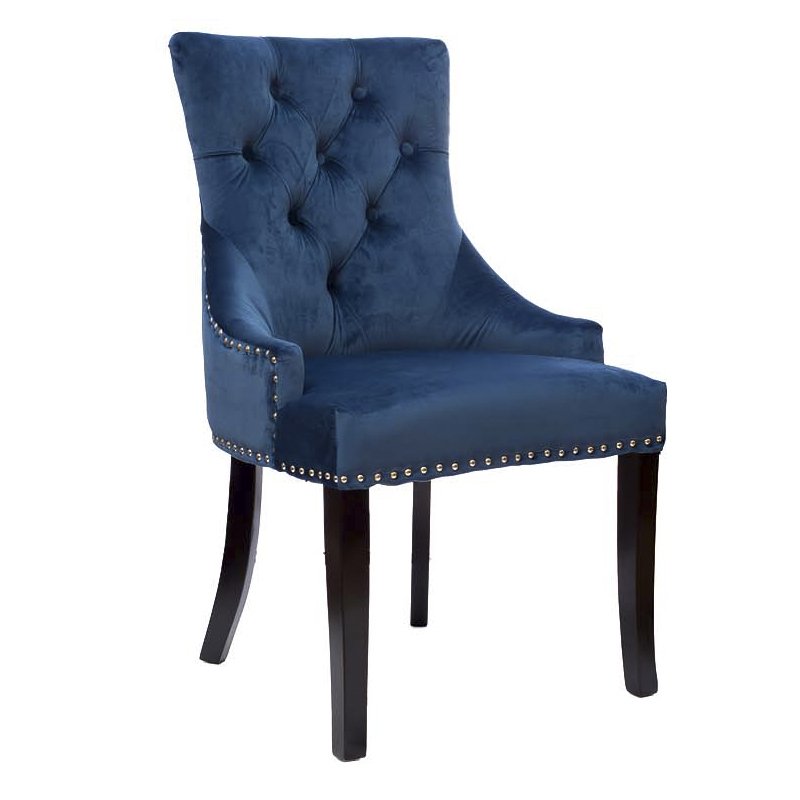 Стул Cozy Blue Chair Темно-синий Хром Черный Стул Cozy Blue Chair Темно-синий Хром Черный во Владивостоке | Loft Concept