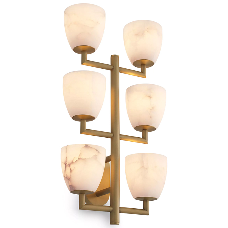 Настенный светильник Eichholtz Wall Lamp Valerius Латунь Белый Мрамор Bianco ivory ( слоновая кость ) Настенный светильник Eichholtz Wall Lamp Valerius Латунь Белый Мрамор Bianco ivory ( слоновая кость ) во Владивостоке | Loft Concept