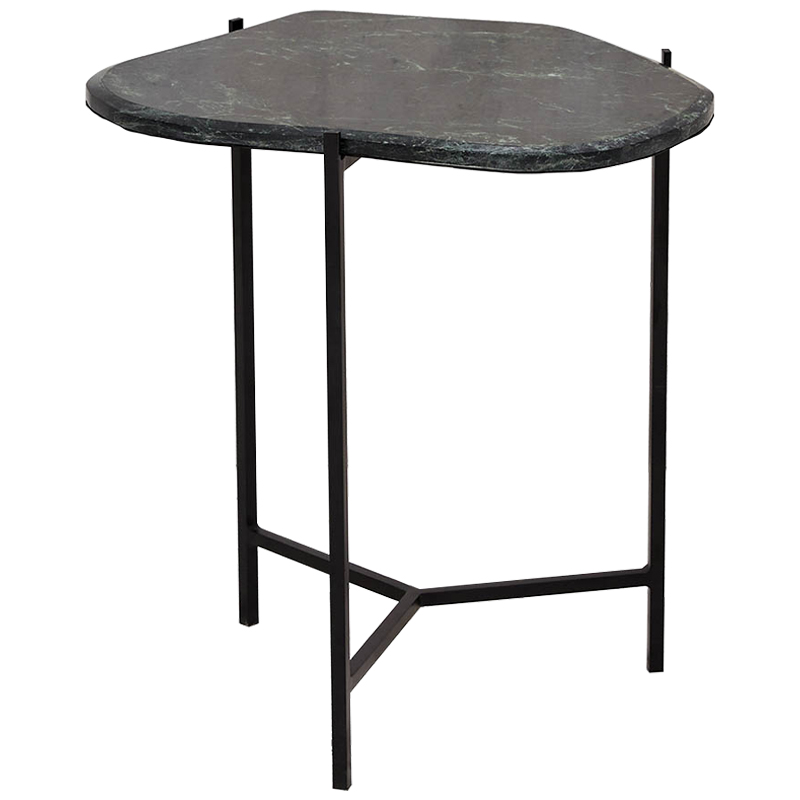 Приставной стол с каменной столешницей Tuan Side Table Черный Малахит (зеленый) Приставной стол с каменной столешницей Tuan Side Table Черный Малахит (зеленый) во Владивостоке | Loft Concept