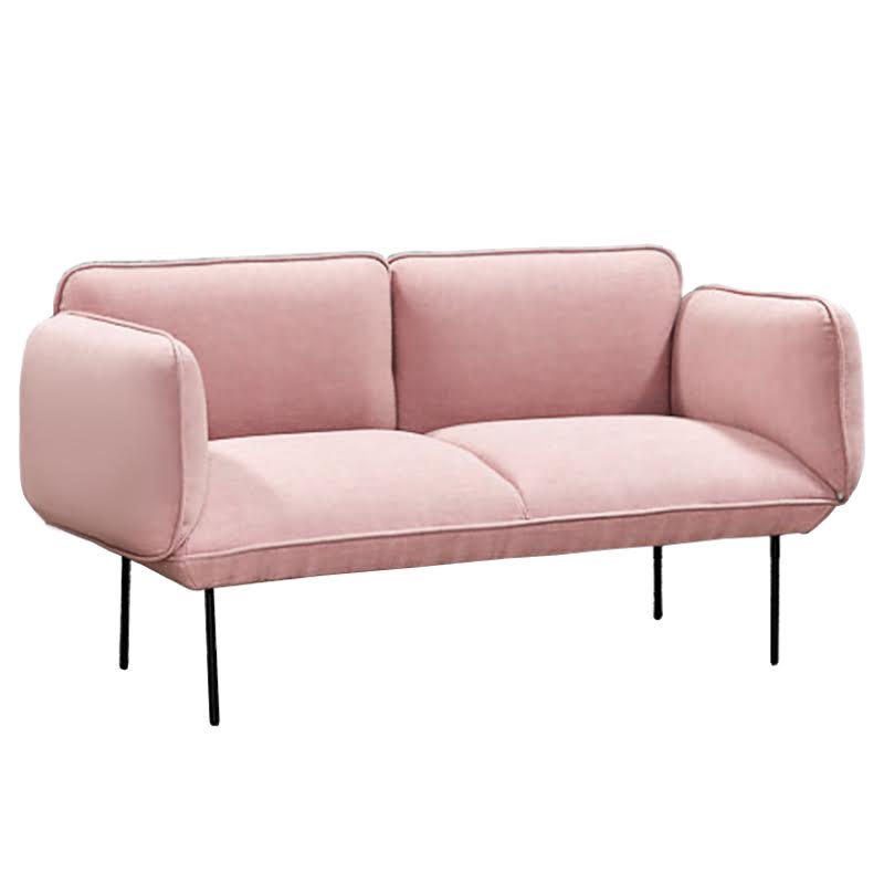 Двухместная Софа Elsa 2 Seater Sofa Розовый велюр Розовый пастельный во Владивостоке | Loft Concept 