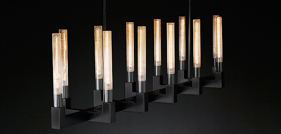 Люстра RH CANELLE Linear Chandelier 12 Modern Black Люстра RH CANELLE Linear Chandelier 12 Modern Black - Loft-Concept во Владивостоке