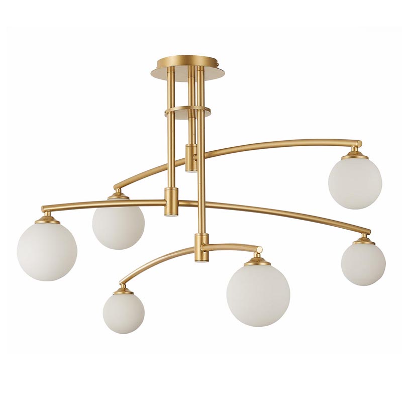 Люстра Glendon Chandelier 6 Balls Золотой Белый Люстра Glendon Chandelier 6 Balls Золотой Белый во Владивостоке | Loft Concept