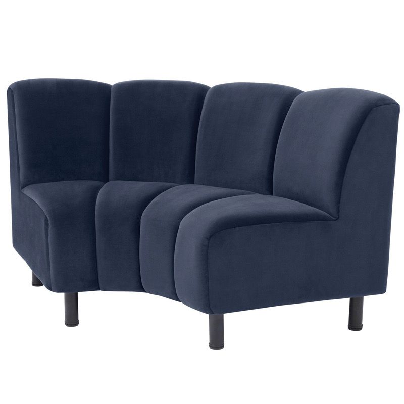 Диван Eichholtz Sofa Hillman II Сапфирово-синий Черный Диван Eichholtz Sofa Hillman II Сапфирово-синий Черный во Владивостоке | Loft Concept