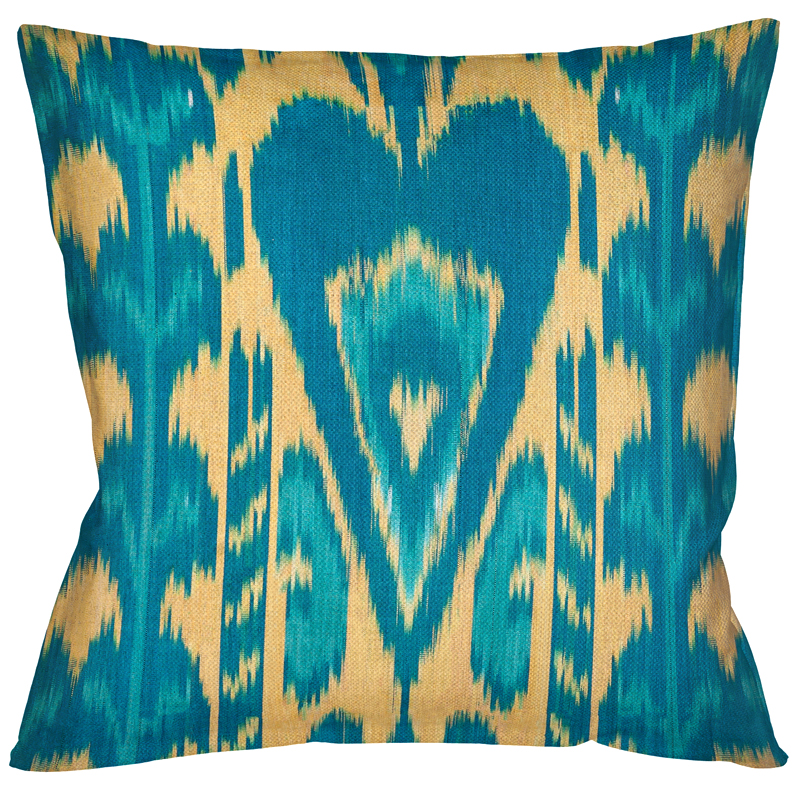 Декоративная подушка Ikat Pattern Голубая Мульти Декоративная подушка Ikat Pattern Голубая Мульти во Владивостоке | Loft Concept