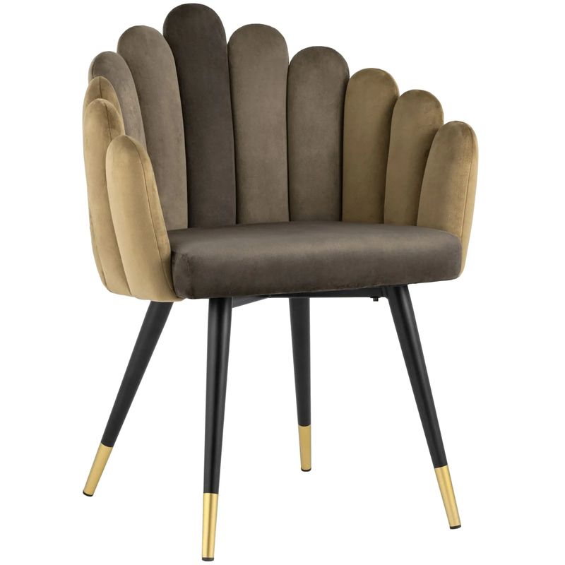Стул Camellia Chair Коричневый Велюр Коричневый Черный Стул Camellia Chair Коричневый Велюр Коричневый Черный во Владивостоке | Loft Concept