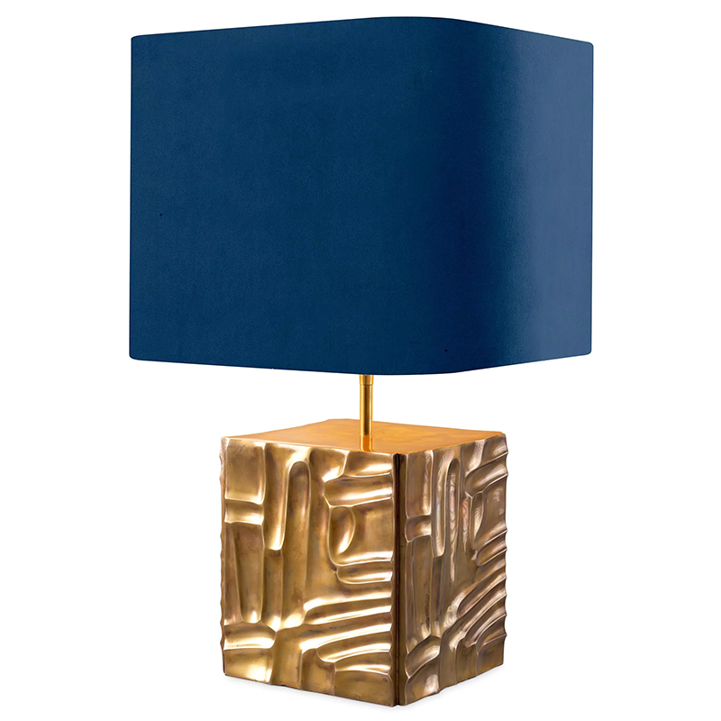 Настольная лампа Eichholtz Table Lamp Oregon Blue Velvet Синий Латунь Настольная лампа Eichholtz Table Lamp Oregon Blue Velvet Синий Латунь во Владивостоке | Loft Concept