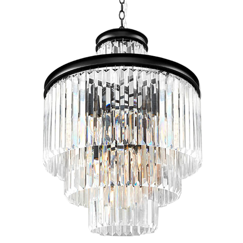 Люстра RH Odeon Chandelier Four Black 50 Прозрачное Стекло Черный Люстра RH Odeon Chandelier Four Black 50 Прозрачное Стекло Черный во Владивостоке | Loft Concept