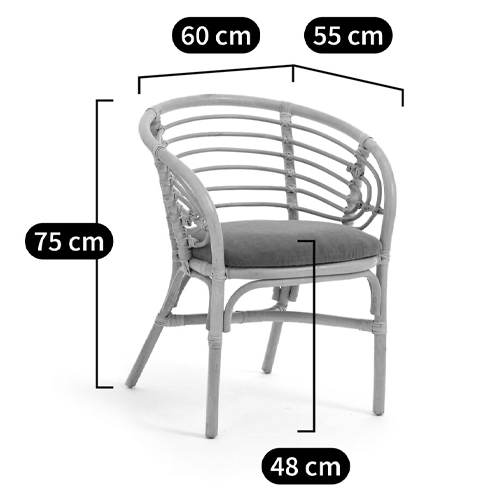 Кресло из ротанга с сиденьем из велюра Vini Rattan Armchair Кресло из ротанга с сиденьем из велюра Vini Rattan Armchair во Владивостоке