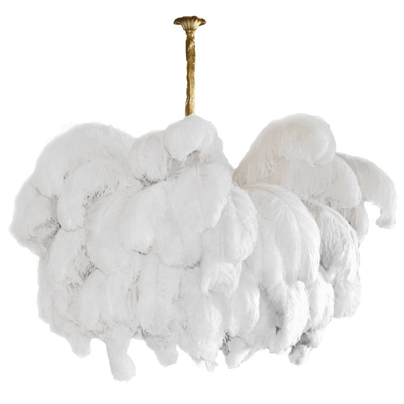 Люстра из страусиных перьев Extra Large Feather Chandelier GRAND TOUR Розовый пастельный Белый Серый Бежевый Латунь Люстра из страусиных перьев Extra Large Feather Chandelier GRAND TOUR Розовый пастельный Белый Серый Бежевый Латунь во Владивостоке | Loft Concept
