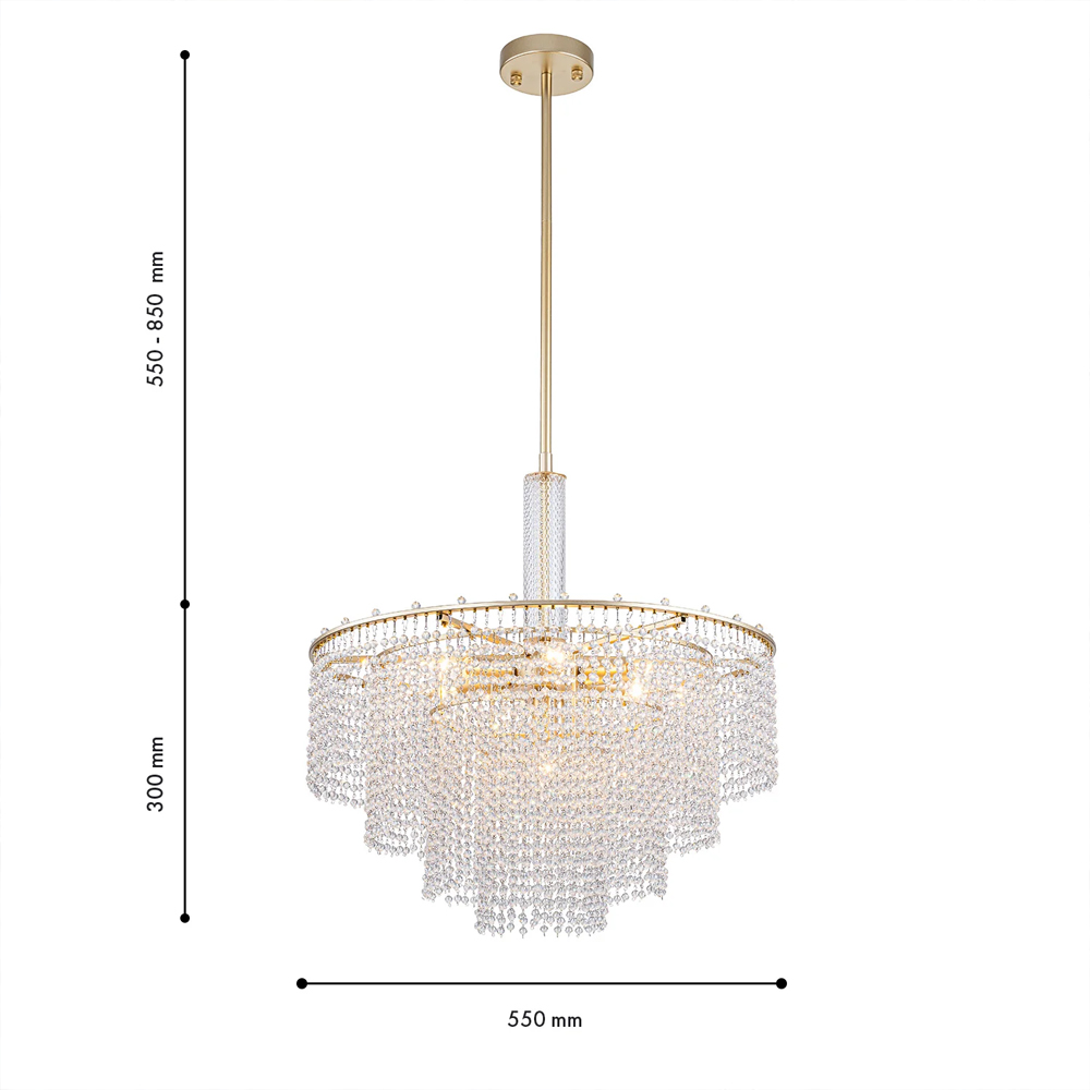 Люстра многоярусная с каскадами кристаллов Crystal Rains во Владивостоке