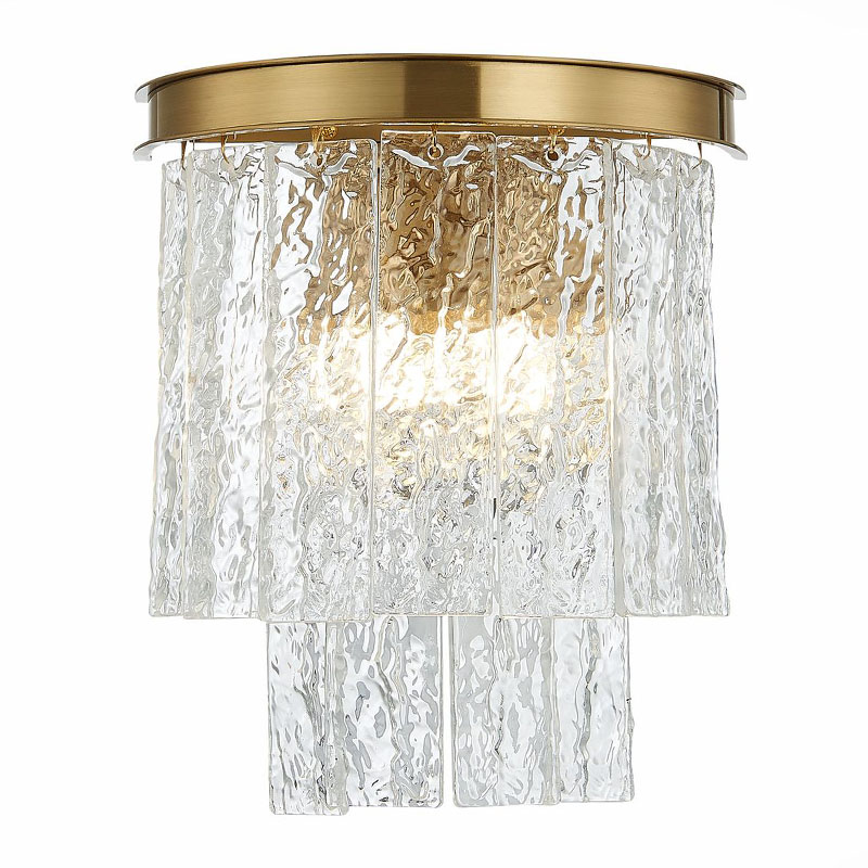 Бра Renea Textured Glass Wall Lamp Brass Латунь Прозрачное Стекло Бра Renea Textured Glass Wall Lamp Brass Латунь Прозрачное Стекло во Владивостоке | Loft Concept